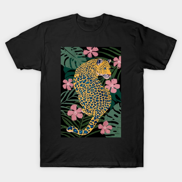 Leopard Among the Flowers T-Shirt by shegotskeels